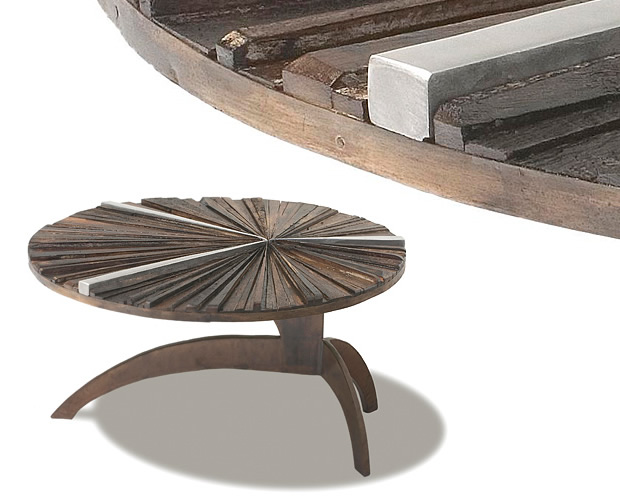 table basse en bois design ronde moderne aménager