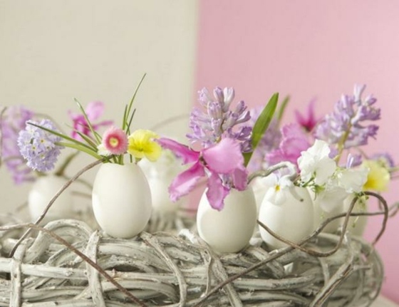 deco florale table Pâques