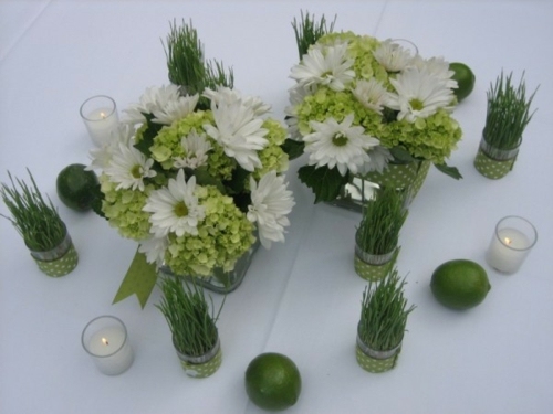 deco table blanc vert