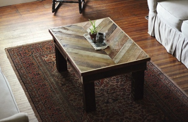 table mobilier palette bois tapis de sol design 