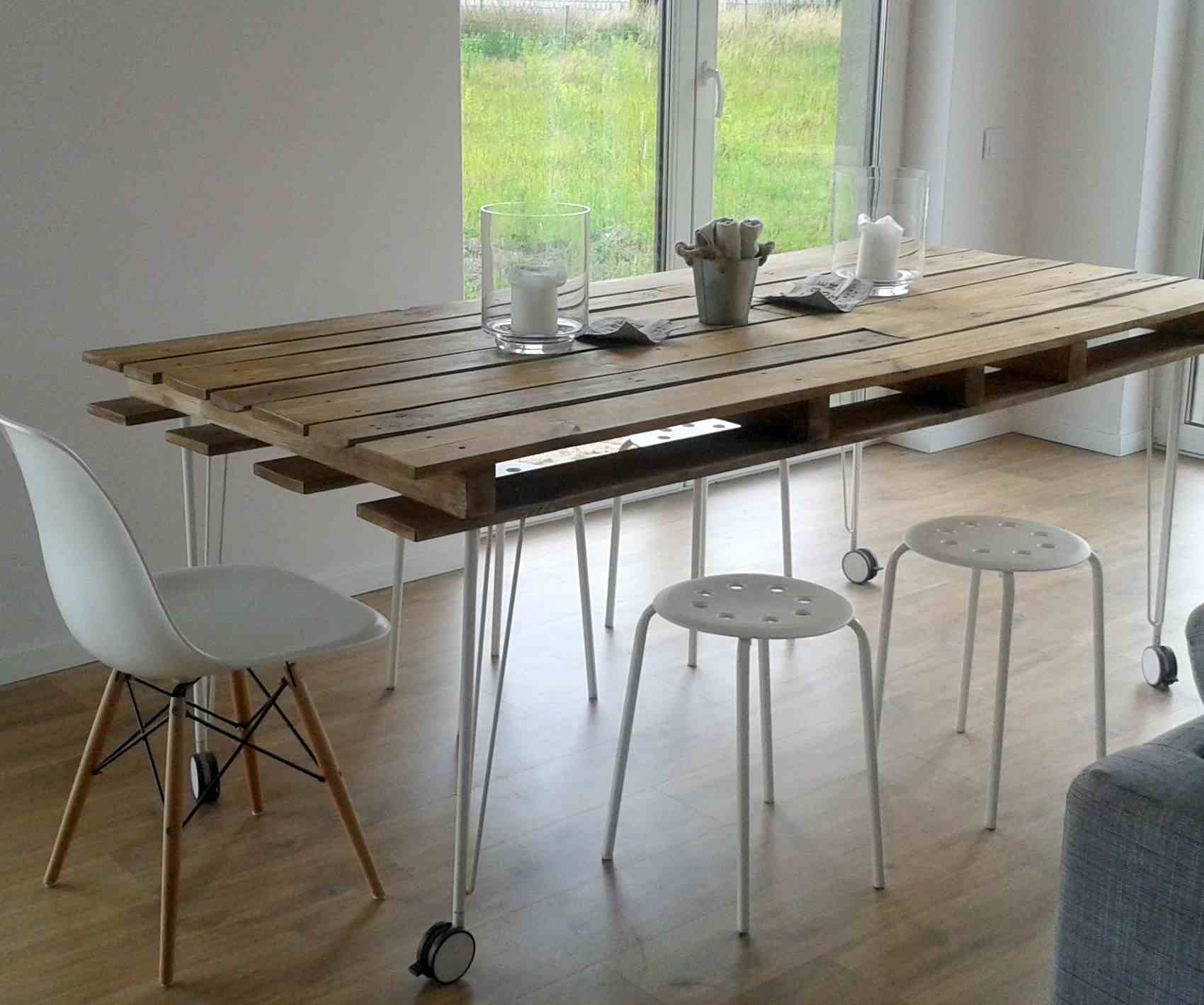 palettes en bois idée bricolage table à manger salle 