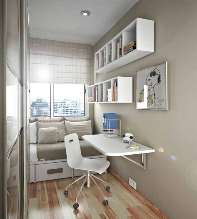 chambre ado chaise blanche bureau petit espace aménagement lit 