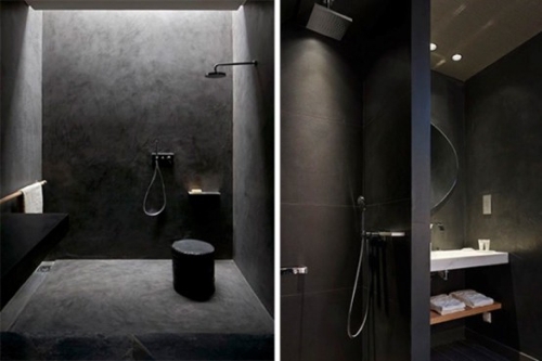 Salle de bain noire design