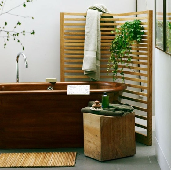 aménagement salle de bain meubles bois