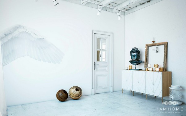 appartement artistique salle de yoga et de méditation espace calme