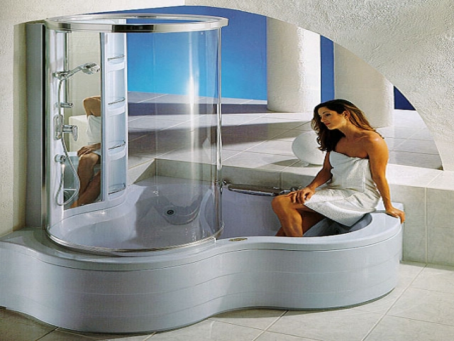 baignoire-douche-idée-originale-coin-salle-bains-paroi-transparent
