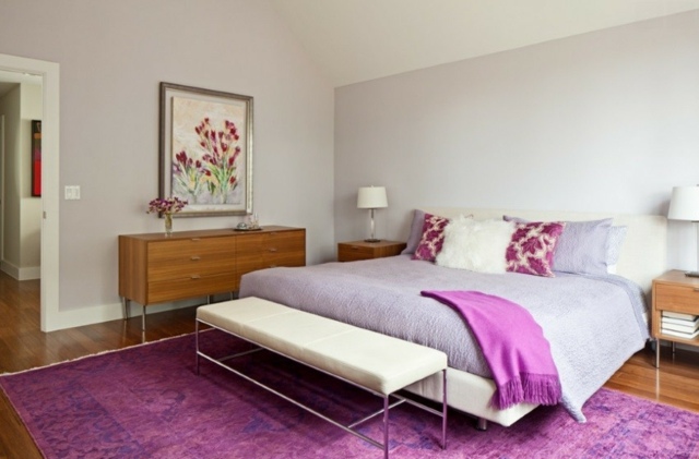 chambre coucher deco tapis rose