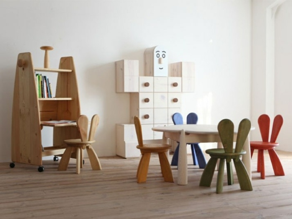 chambre enfant parée mobilier bois chaises créatives