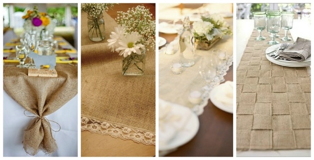 chemin-table-DIY-décoration-automne-toile-jute-dentelle-petits-bouquets-fleurs