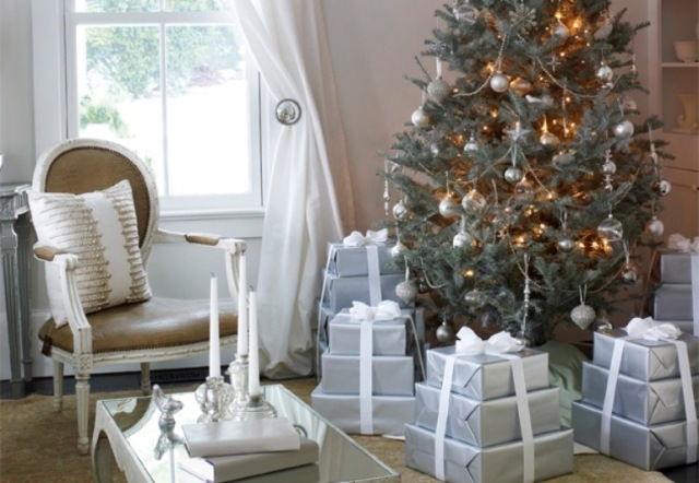 décoration-Noël-emballage-cadeaux-gris