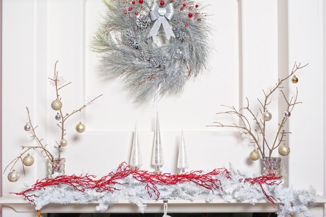 décoration de Noël originale gris blanc argent or