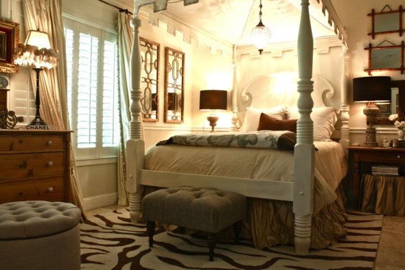 décoration chambre coucher tapis zebre