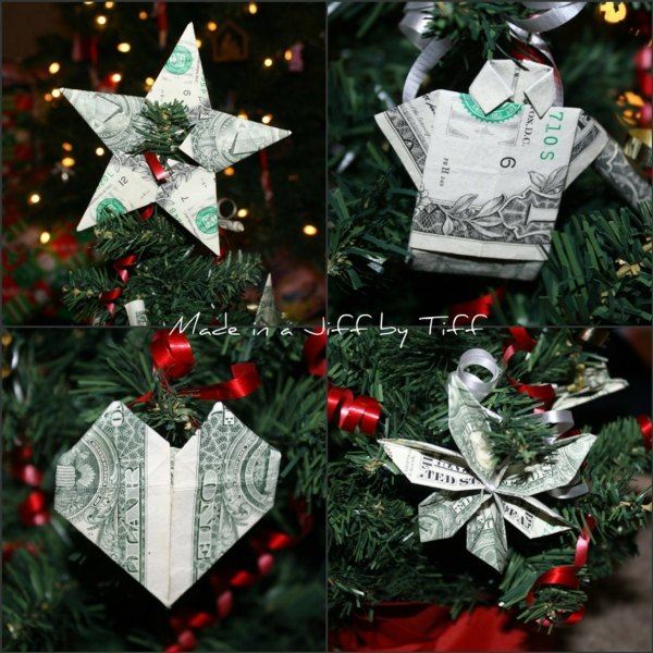 décoration de Noël idée-originale-étoiles-décoratifs-billet-banque