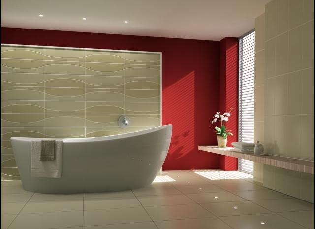 idées-carrelage-salle-de-bains-couleur-blanche-baignoire-ovale