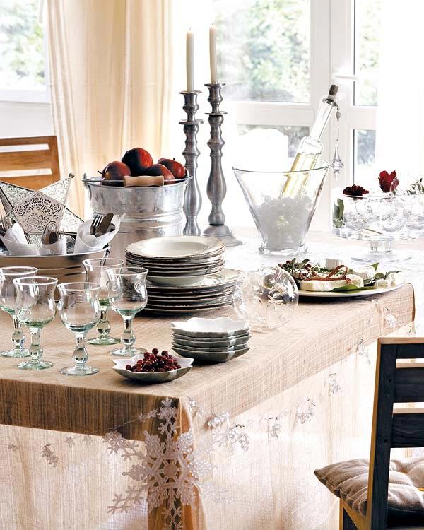 idées de décoration pour Noël table accents vintage