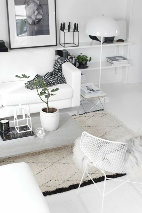 intérieur déco mobilier blanc agrandit espace