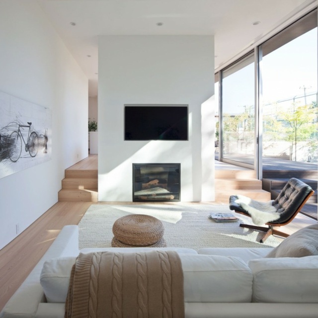 salon de la maison simpliste à Vancouver  meubles simples déco