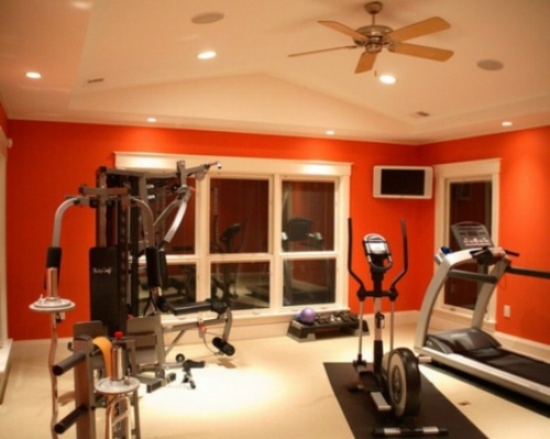 murs orange gym domicile