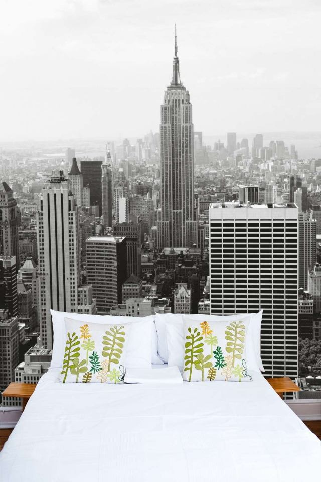 papier-peint-New-York-Empire-State-Building-chambre-coucher-noir-blanc papier peint New York