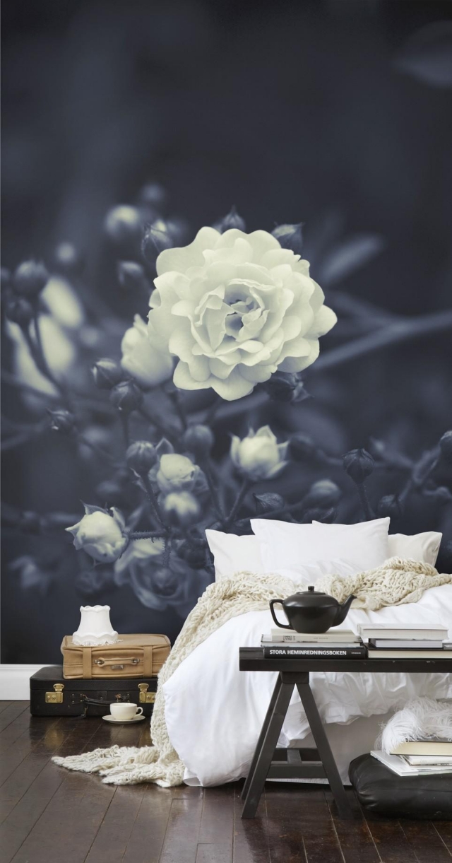 papier-peint-photoréaliste-fleur-chambre-coucher