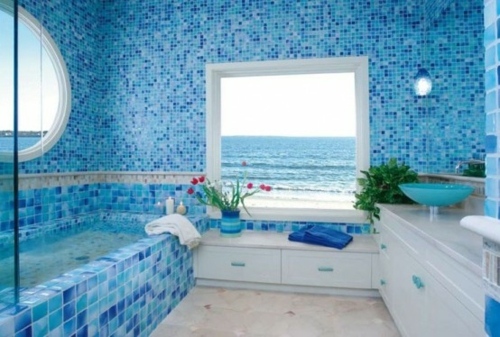 salle bains deco marine vue sur la mer