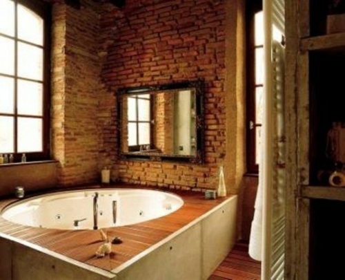 salle bains style rustique industriel baignoire