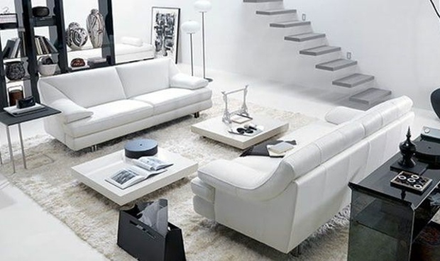 salon contemporain noir blanc