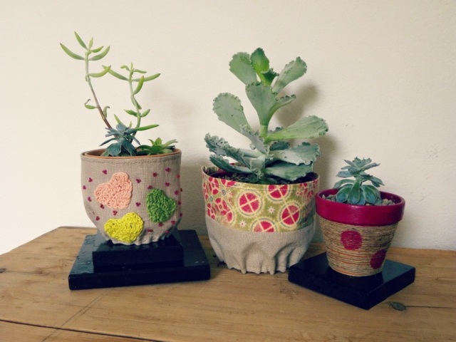 trois pots fleurs differentes diy