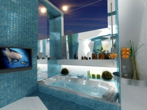 vue jacuzzi salle bains moderne