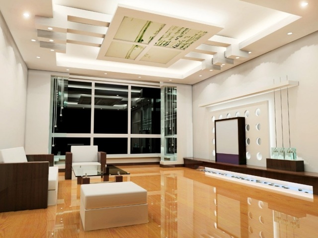 éclairage-salon-idée-originale-spots-encastres-plafond-luminaire-indirect-superbe