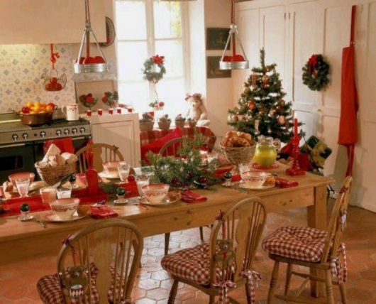 Déco de cuisine traditionnelle pour Noël