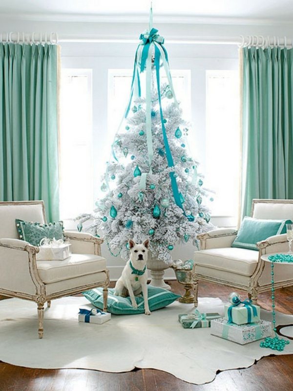 arbre Noel bleu blanc
