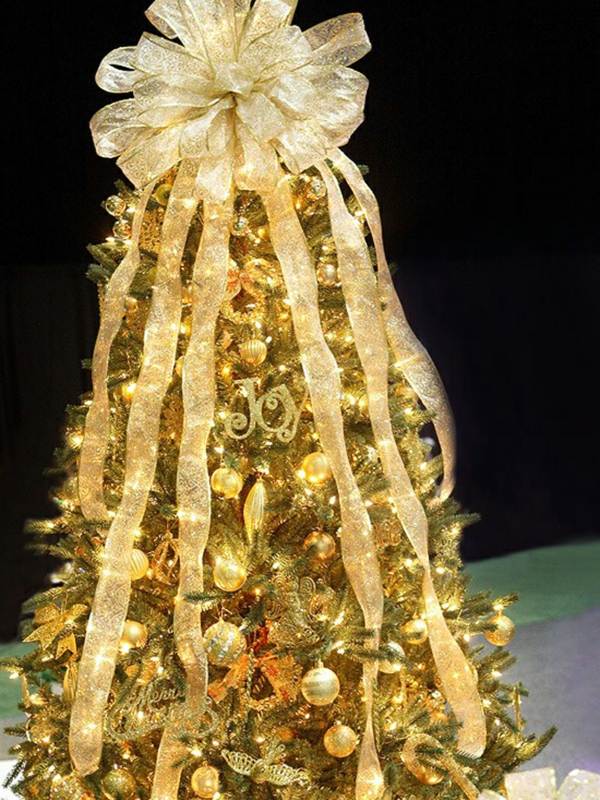 arbre Noel lumineux dore