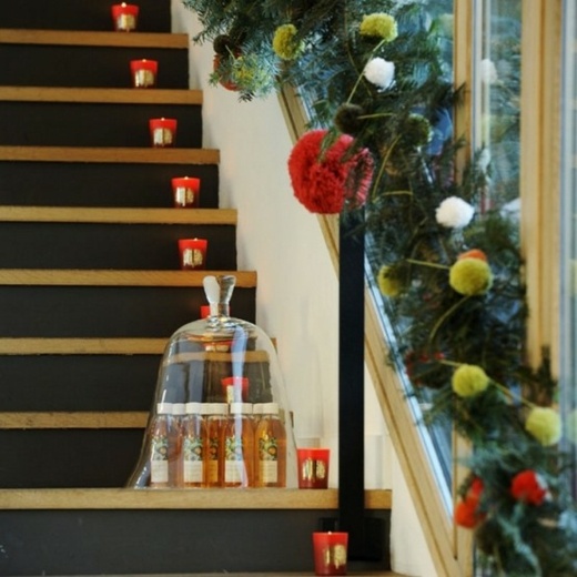bougies de Noël escalier