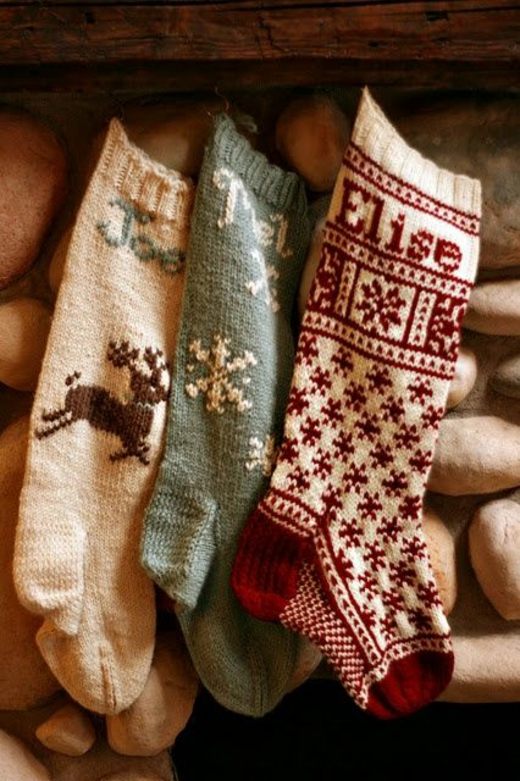 chaussettes Noel tricotees