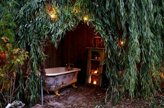 deco vintage salle bain exterieure
