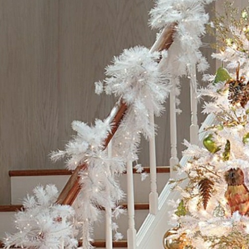 décoration de Noël maison guirlande blanche