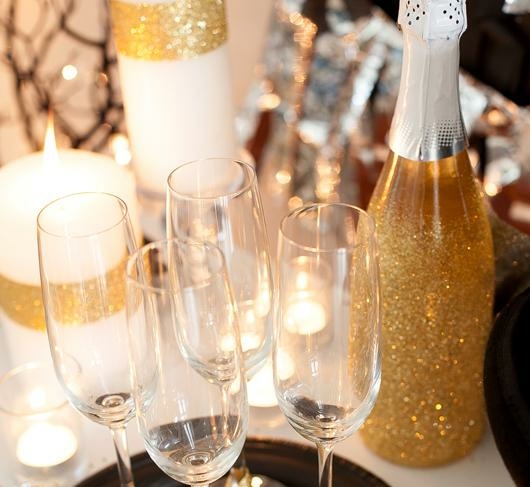 décoration champagne trouver or noir table