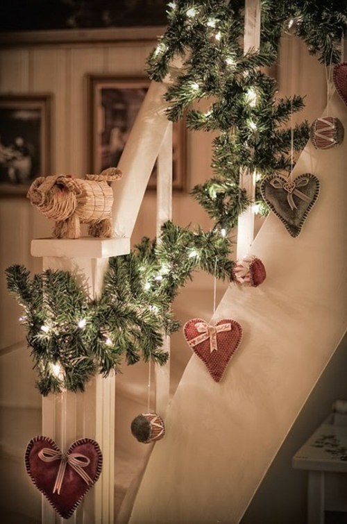 décoration de Noël maison escalier