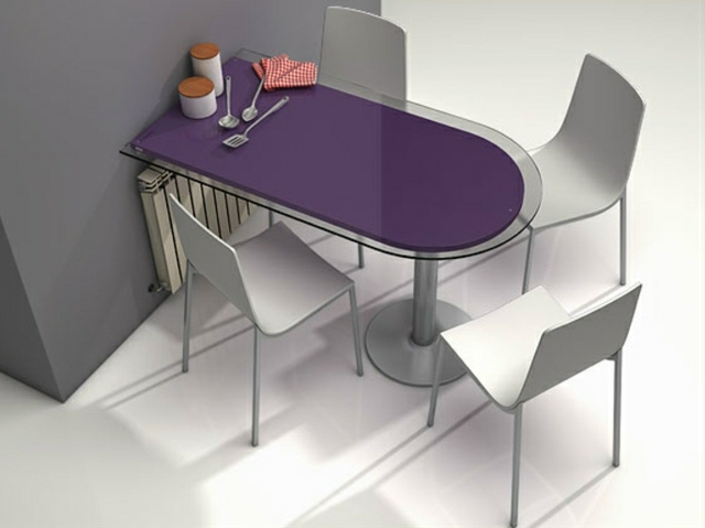 Version table accrocher large pour quatre personnes violet 