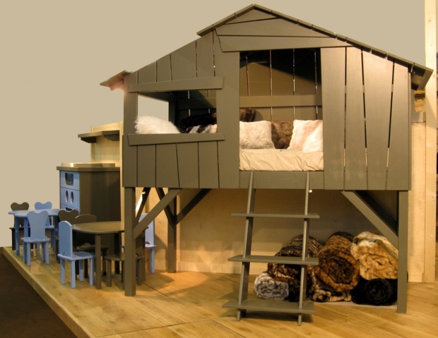 idée originale pour lit mezzanine dans maison bois