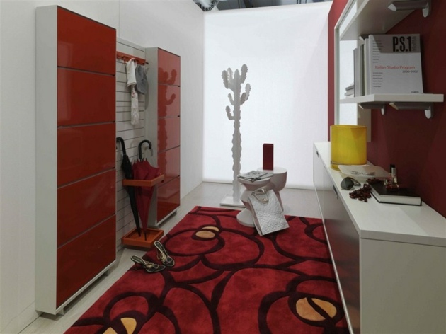 meuble d'entree blanc rouge QQ Life Style