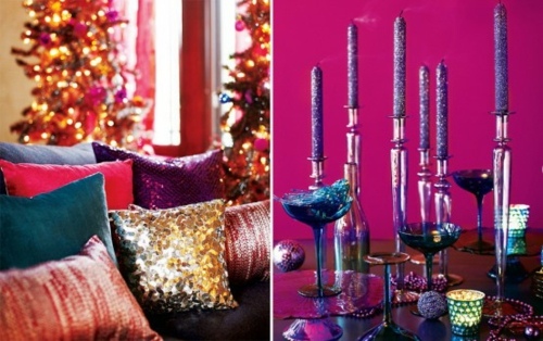 déco dans des nuances plus riches  Noël couleurs violet 