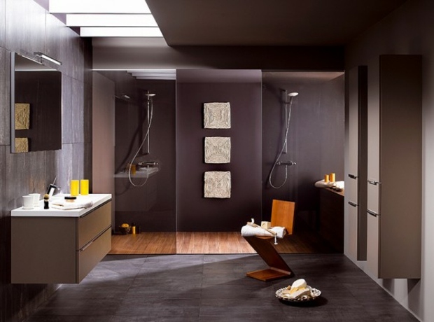 salle de bain moderne carrelage textures variées