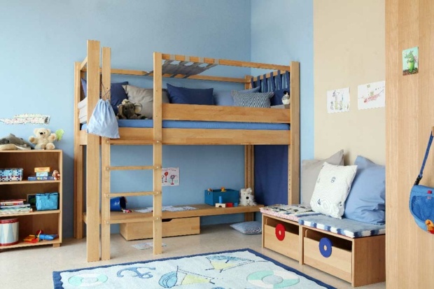superbe chambre enfant bois couleurs pastel