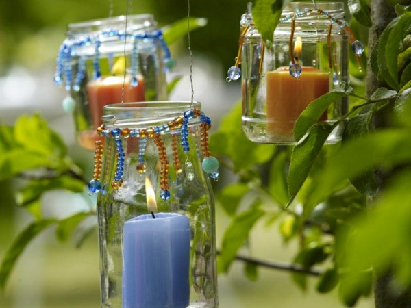 decoration jardin petits frais bocaux perles 