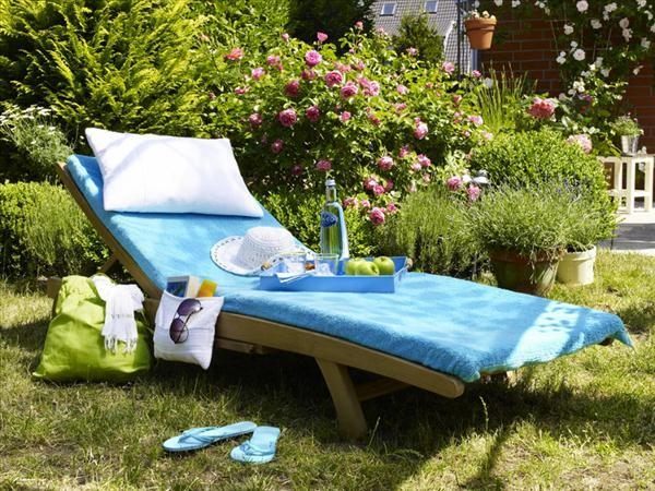 decoration jardin petits frais chaise longue serviette