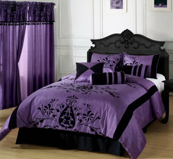 idee decoration chambre coucher violet blanc