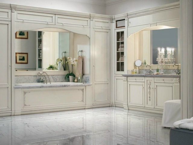 Luxe suprême salle de bains marbre gris et blanc