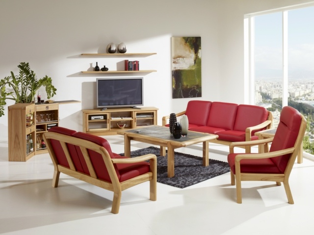 meuble TV design conception de salon bois par Dyrlund